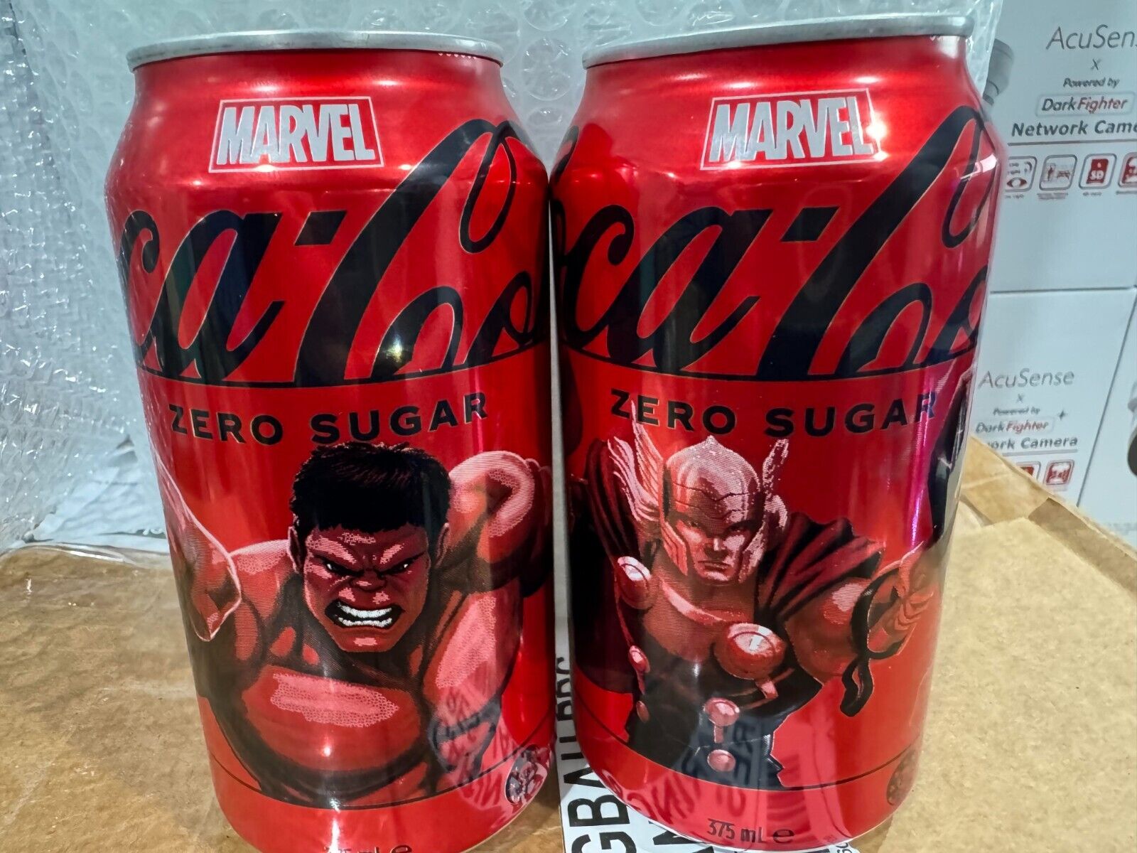 Coke No Sugar Marvel Hulk + Thor (SET OF 2 UNOPENED)