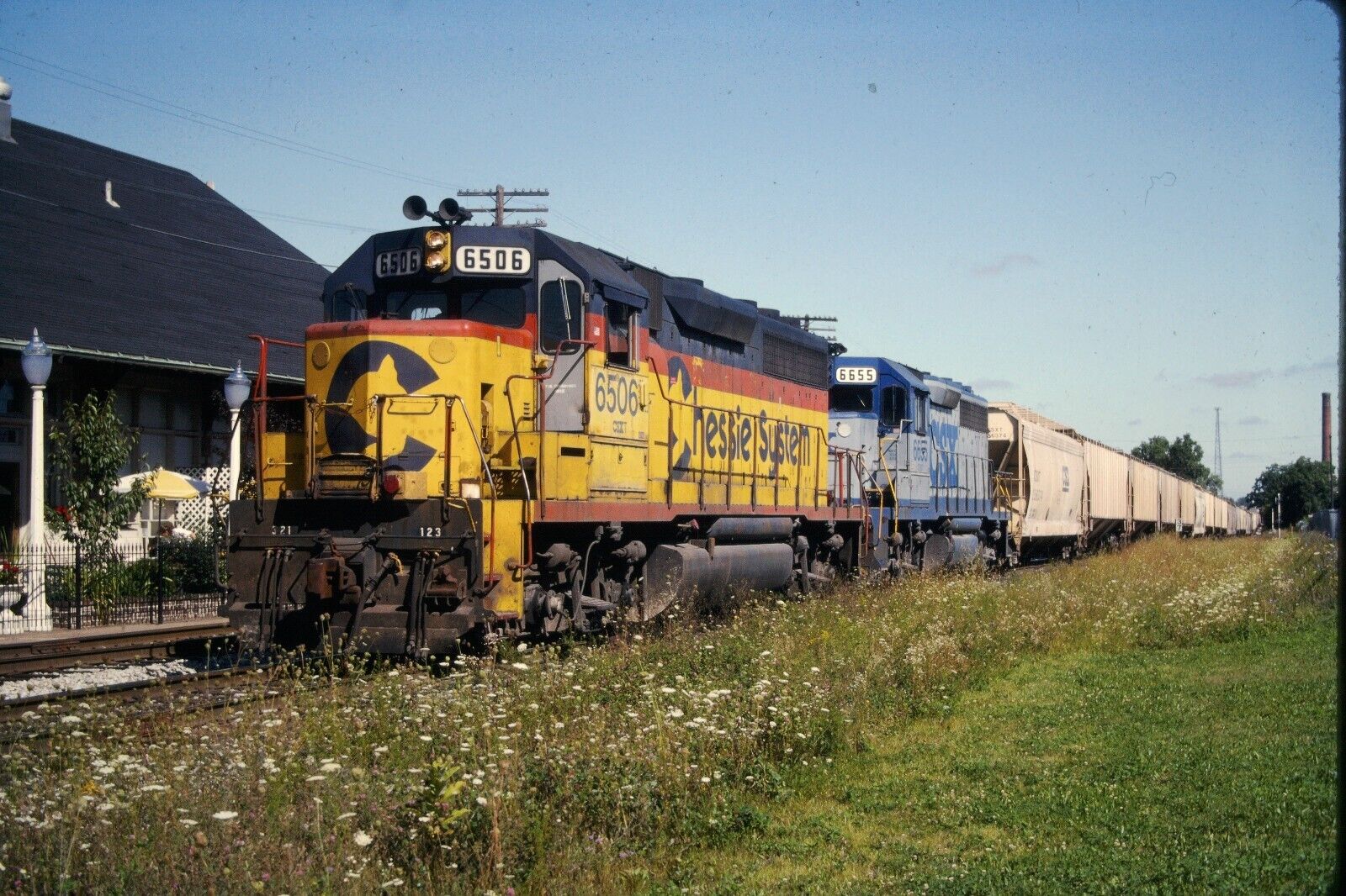 Original Railroad Slides - CSX Chessie System - GP40 - 6506