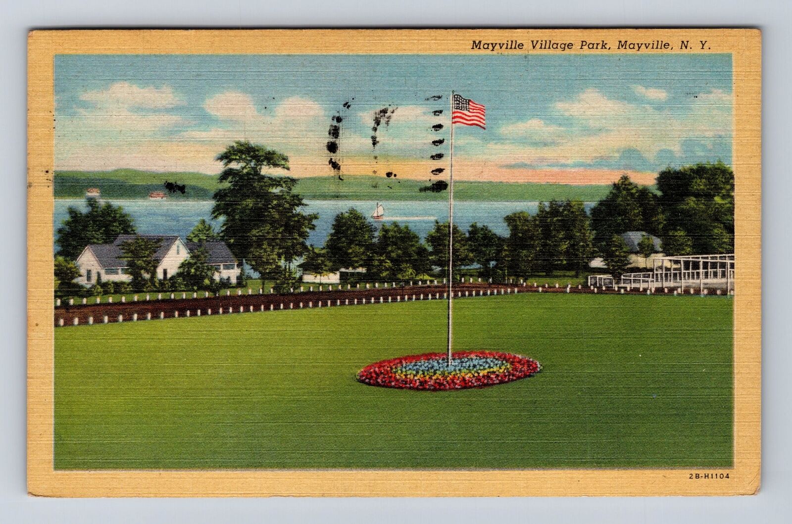 Mayville NY-New York, Mayville Village Park, Antique, Vintage c1948 Postcard