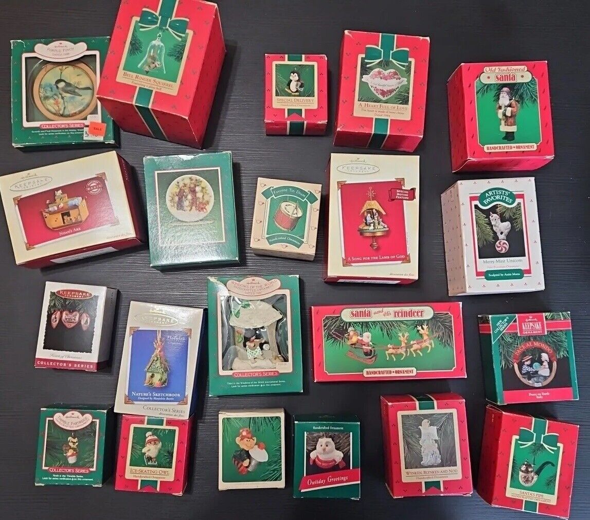 Lot Of 21 Vintage Hallmark Keepsake Ornaments Early 1980's To Early 2000's 