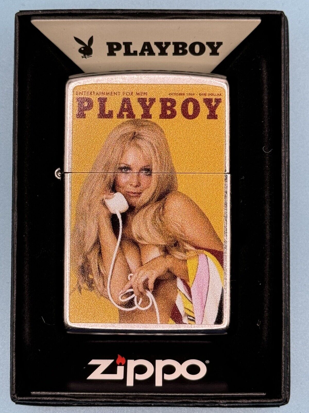 Vintage October 1969 Playboy Magazine Cover Zippo Lighter NEW Rare Pinup