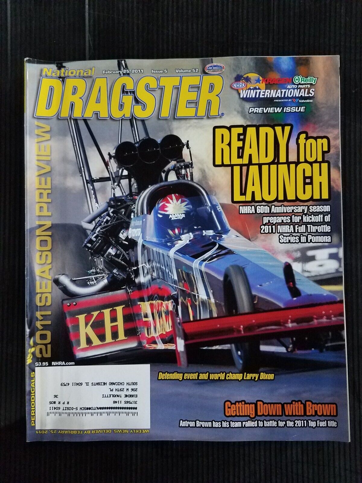 National Dragster Magazine February 25, 2011 - Larry Dixon - Antron Brown 