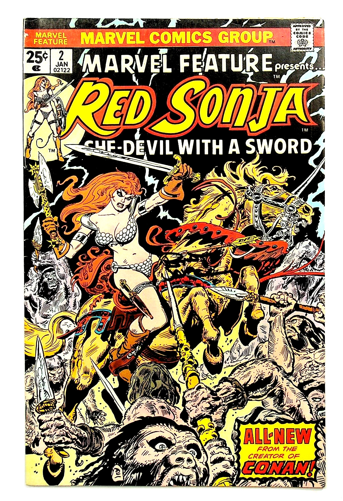Red Sonja #2 Signed by Bruce Jones Marvel Comics 1975