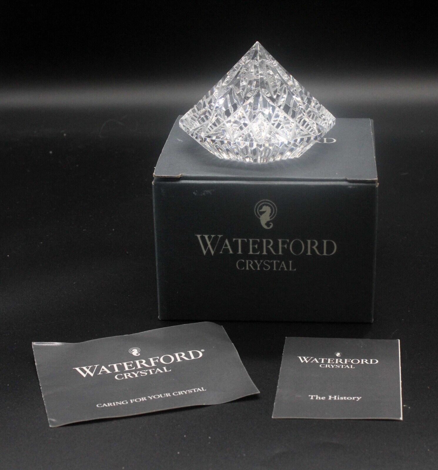 Waterford Crystal Diamond Paper Weight Vintage Made in Ireland Stunning Sparkle