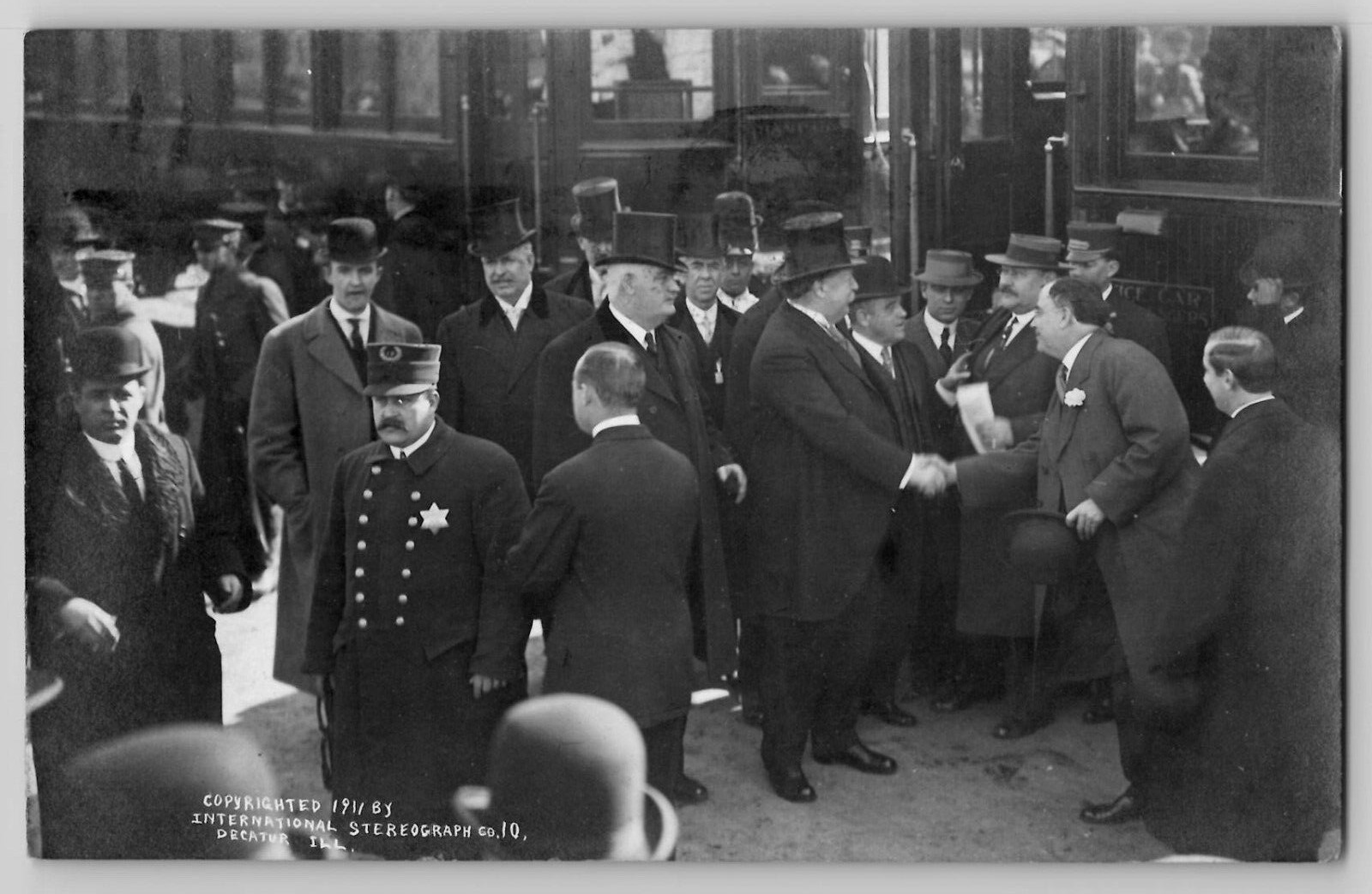 1911 President Taft Decatur Illinois IL Train Station Depot RPPC Photo Postcard