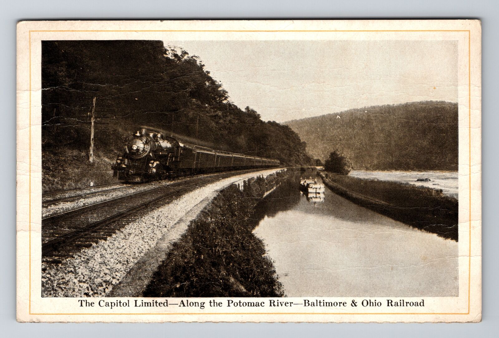 The Capitol Limited Along Potomac Baltimore & Ohio Railroad, Vintage Postcard