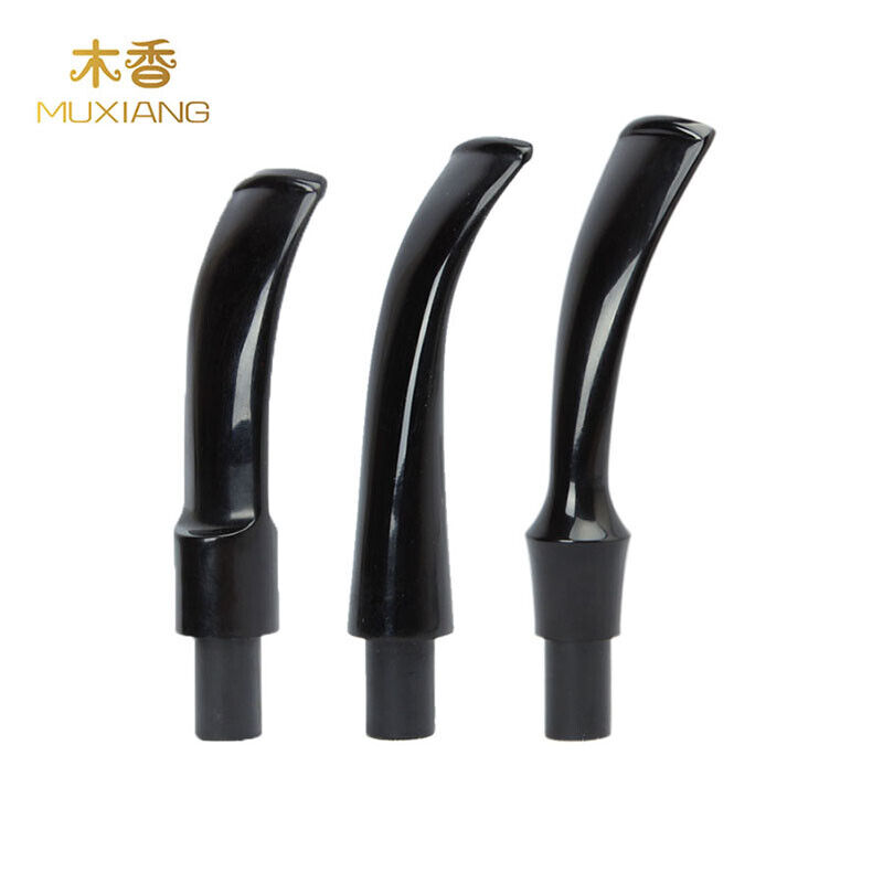 3pcs Plastic Pipe Mouthpiece Bent Smoking Pipe Taper Stem Accessories 9mm Filter