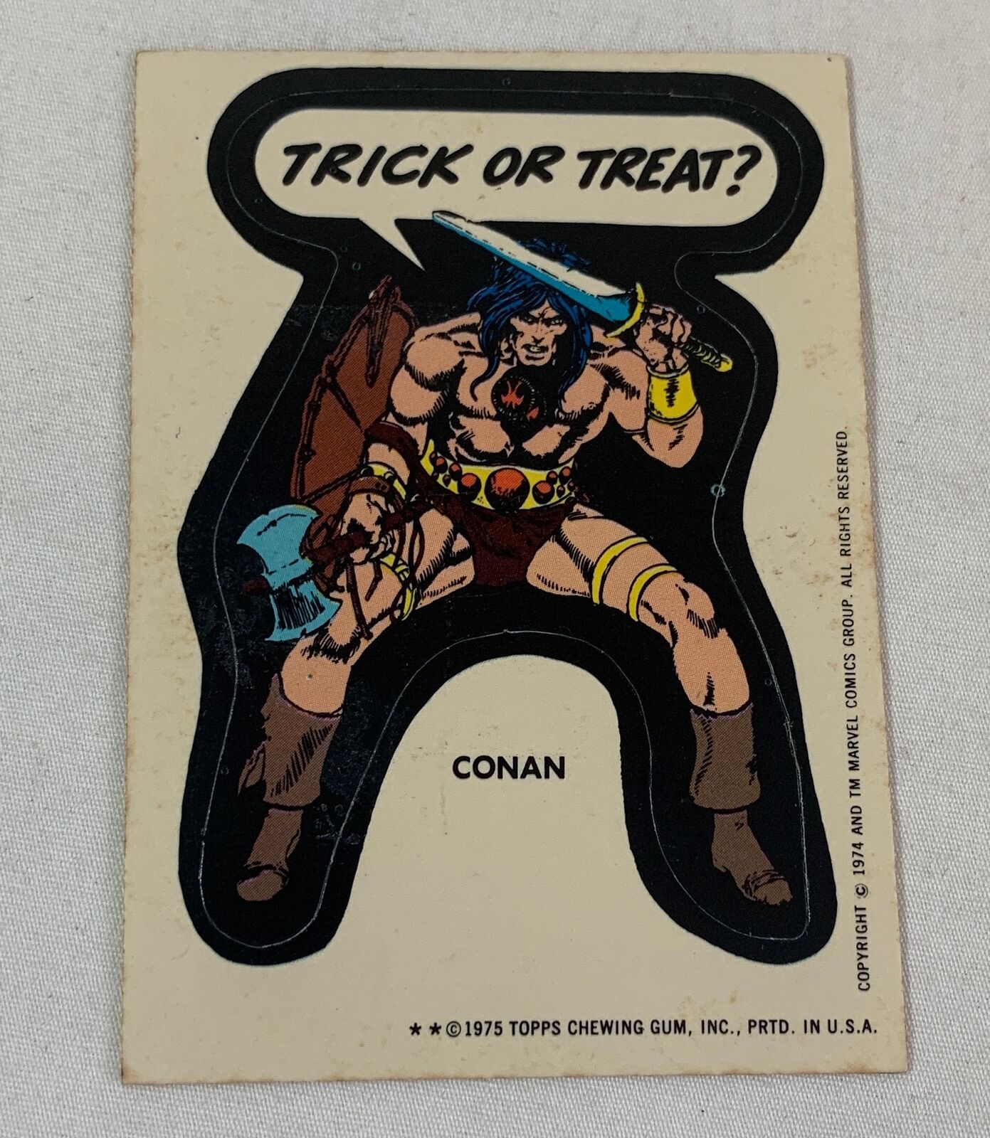1974/1975 Topps Marvel Super Heroes Stickers CONAN Trick Or Treat