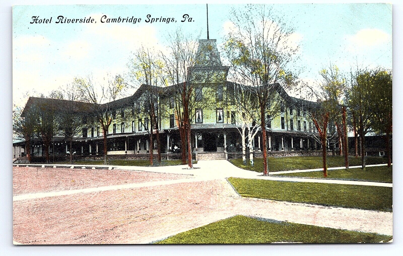 Postcard Hotel Riverside Cambridge Springs Pennsylvania PA