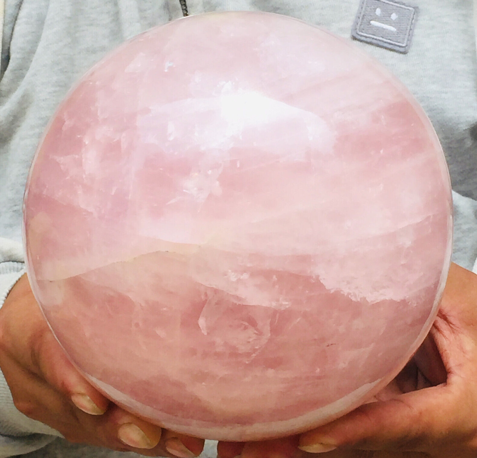 12.3lb Huge Attractive Pink Rose Quartz Crystal Sphere Healing Specimen Lovely