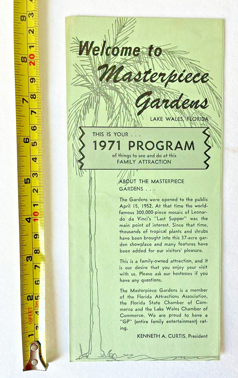 1971 Lake Wales Florida Masterpiece Gardens Attraction Program Brochure
