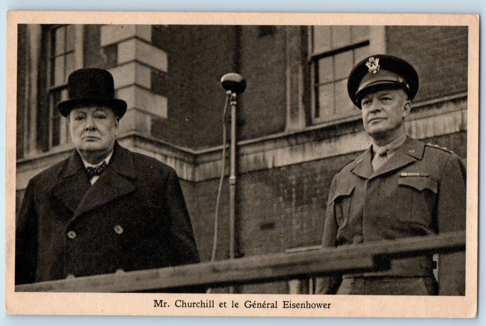 England Postcard Mr. Churchill and General Eisenhower c1930's Tuck Art WW11
