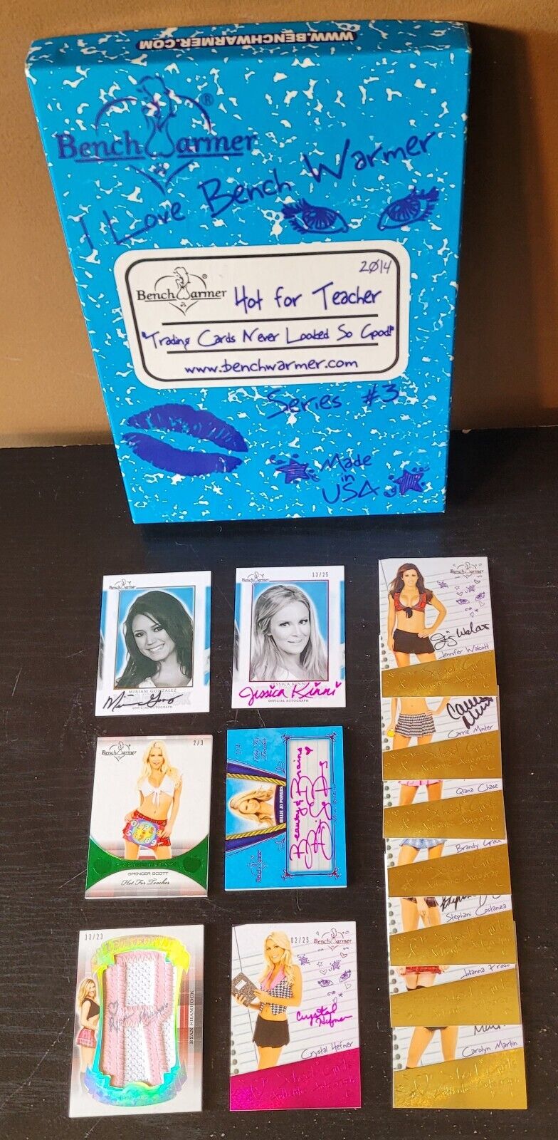 2014 BENCH WARMER HOT FOR TEACHER BOX OF (13) WITH RARE INSERTS & AUTOGRAPHS #1