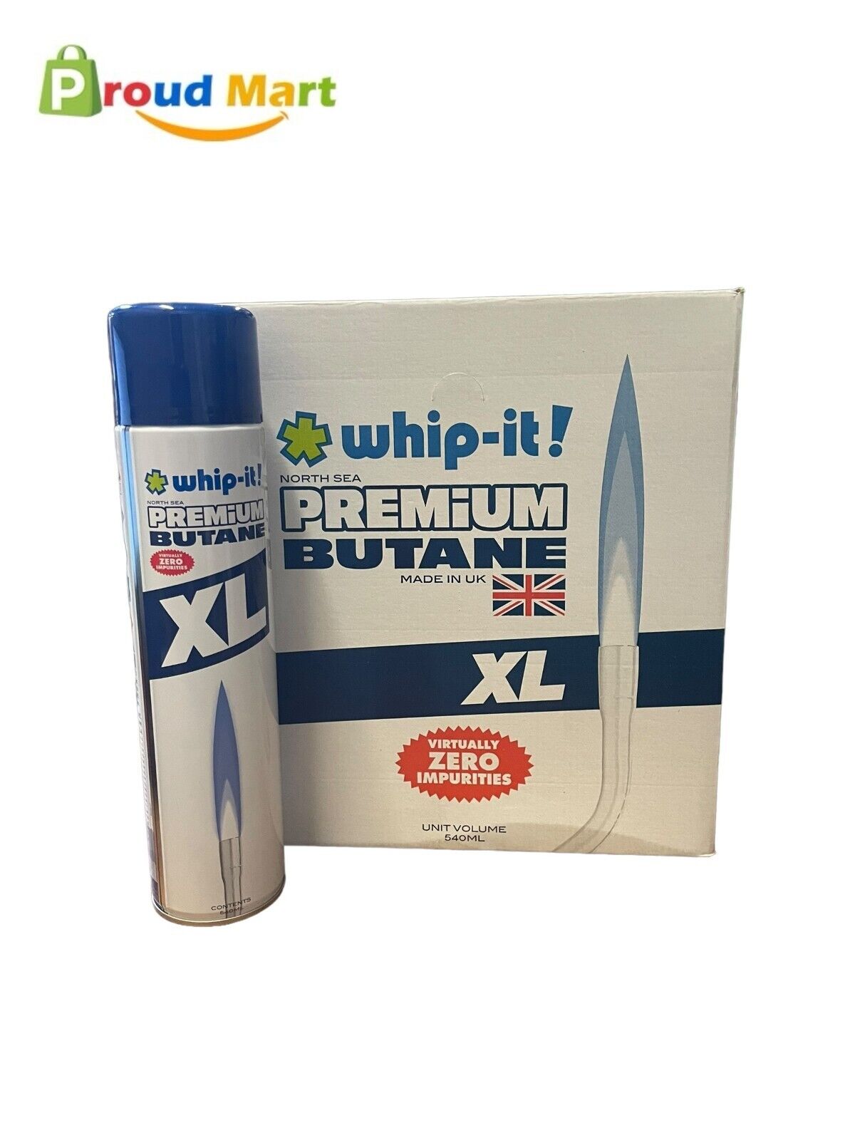 Pack of 12 Whip-It Premium Butane XL 540ml Virtually Zero Impurities