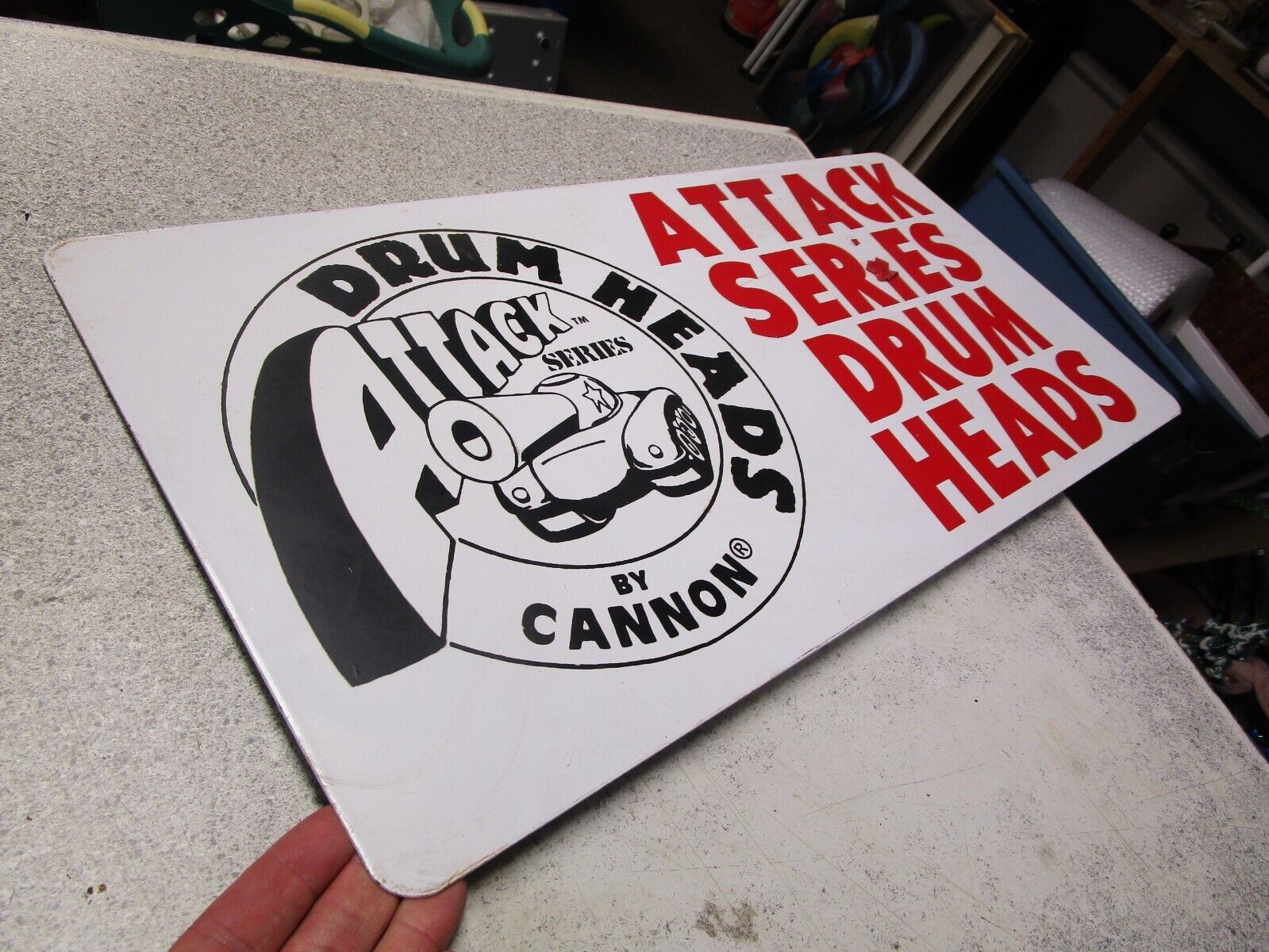 VTG Cannon Attack Series Drum Heads Heavyweight Metal Sign advertising