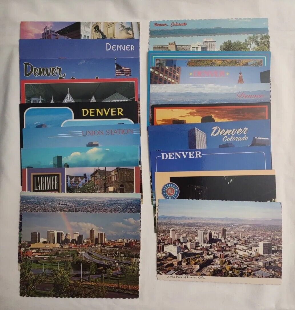Vintage Lot Of 20 Denver Colorado Postcards 