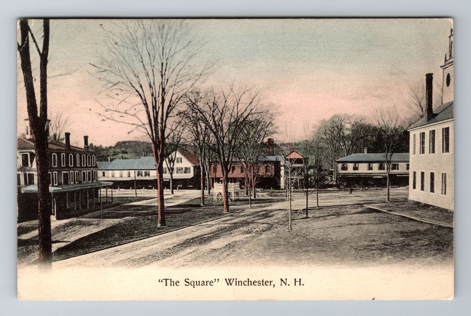 Winchester NH-New Hampshire, The Square, Antique Vintage c1910 Postcard