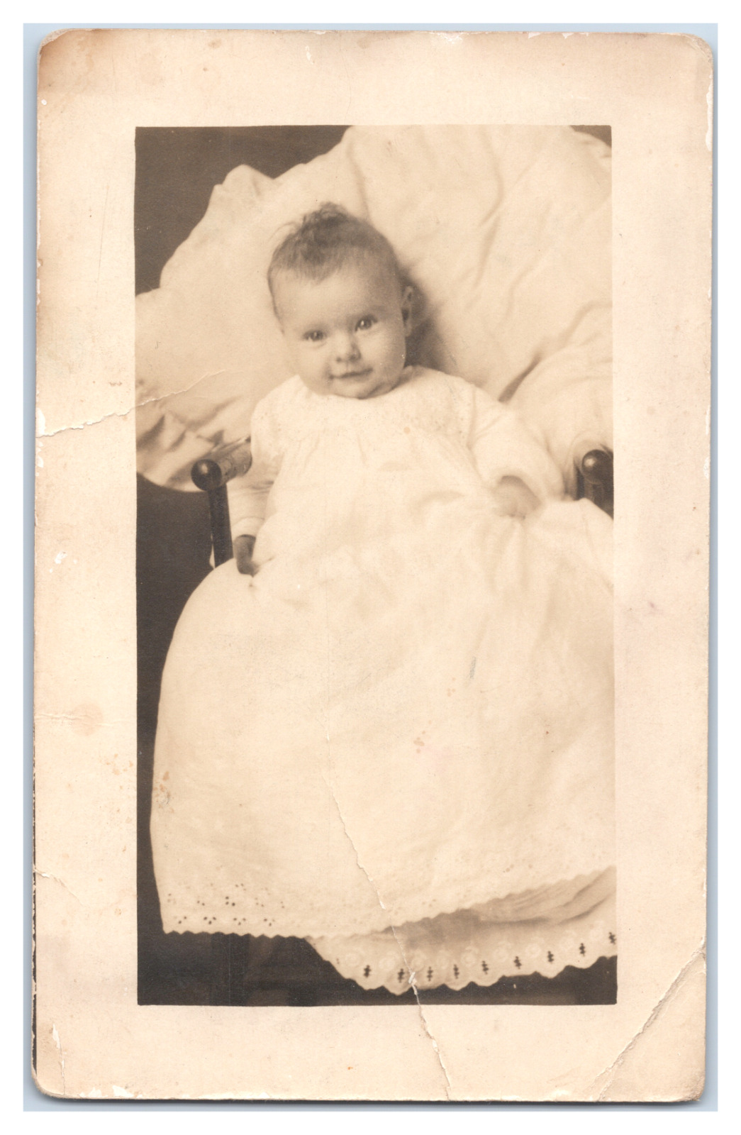 Vintage RPPC Postcard Baby Girl in Dress