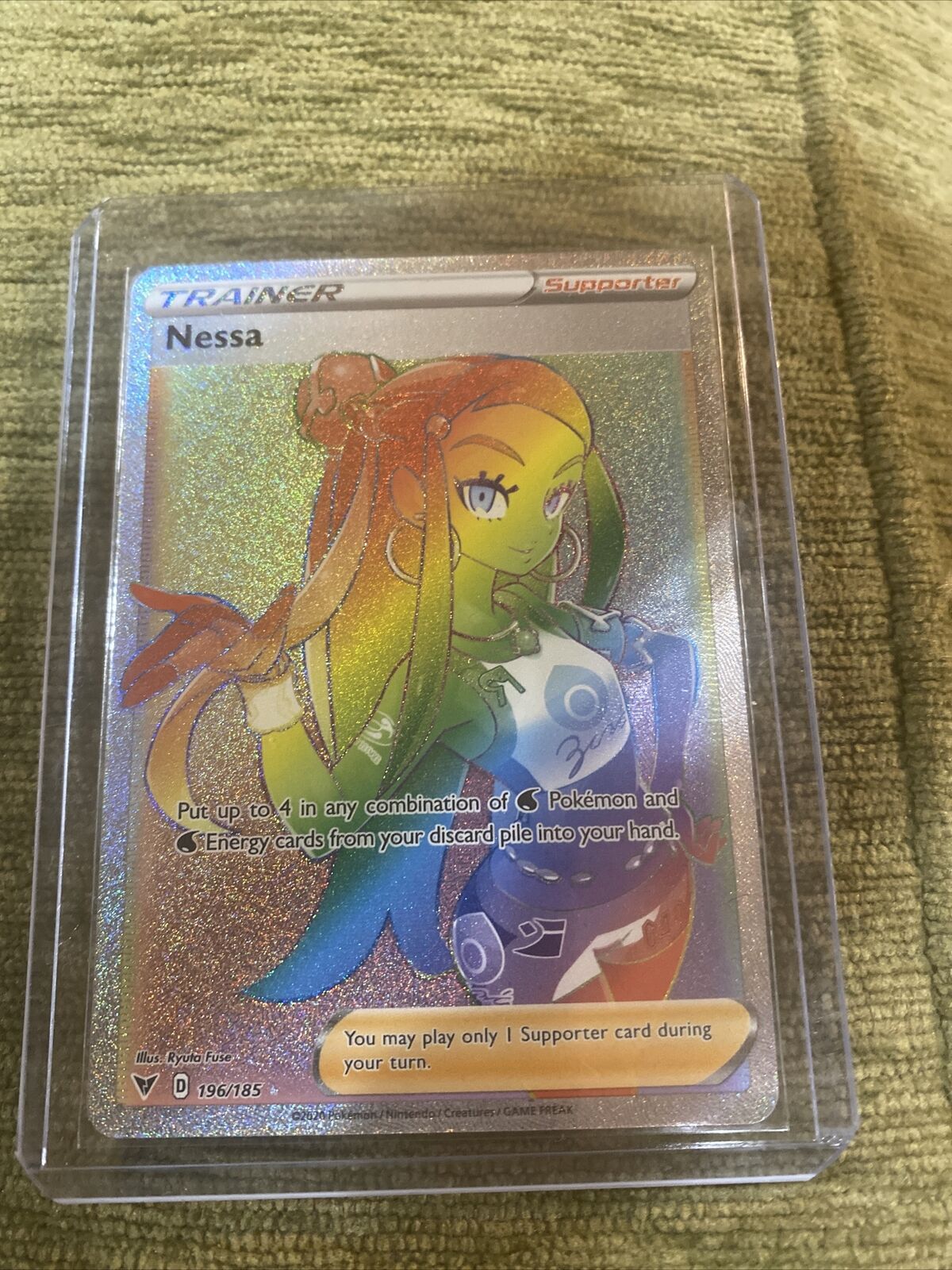 Nessa Rainbow Card 196/185 Rare Full Art Trainer Possible PSA10