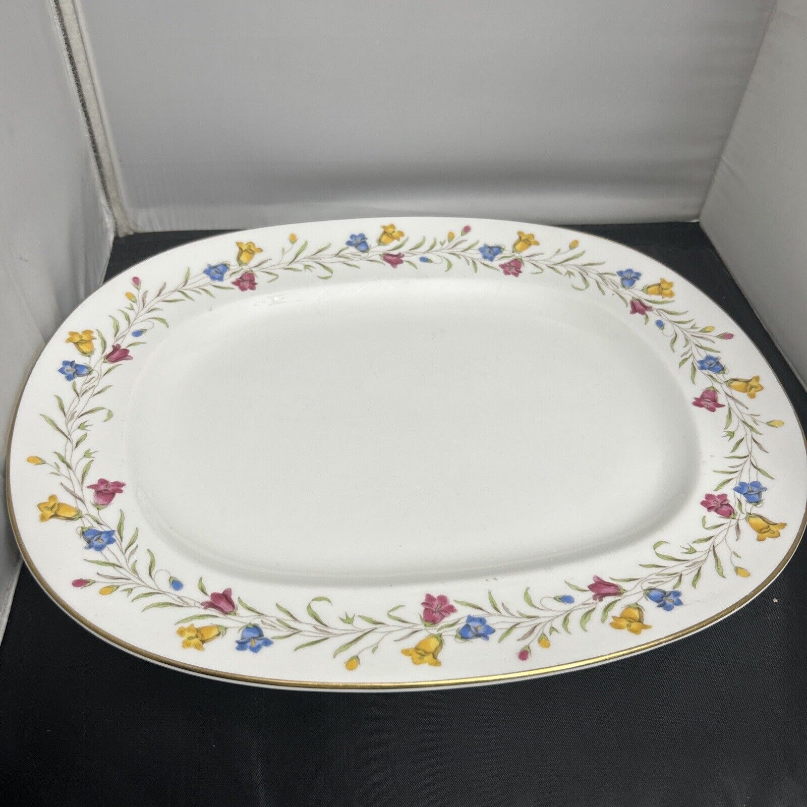 Vintage Minton England Large Serving Platter Dish 15 X 12 ￼ Floral Design 5514D