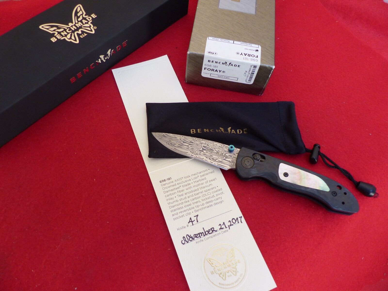 Benchmade 698-181 Foray GOLD CLASS LIMITED EDITION RARE DISCONTINUED knife