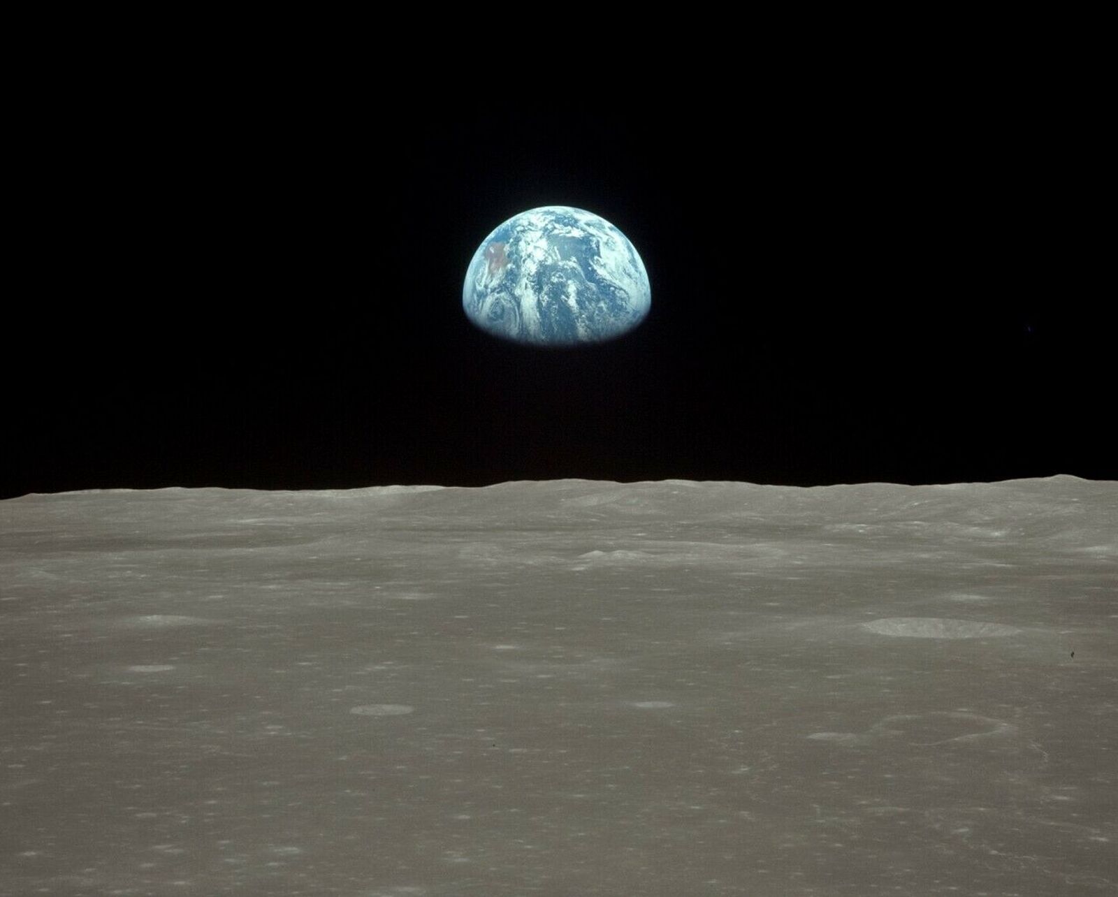 Unusual View of EARTHRISE as Seen from APOLLO 8 8.5x11 Photo