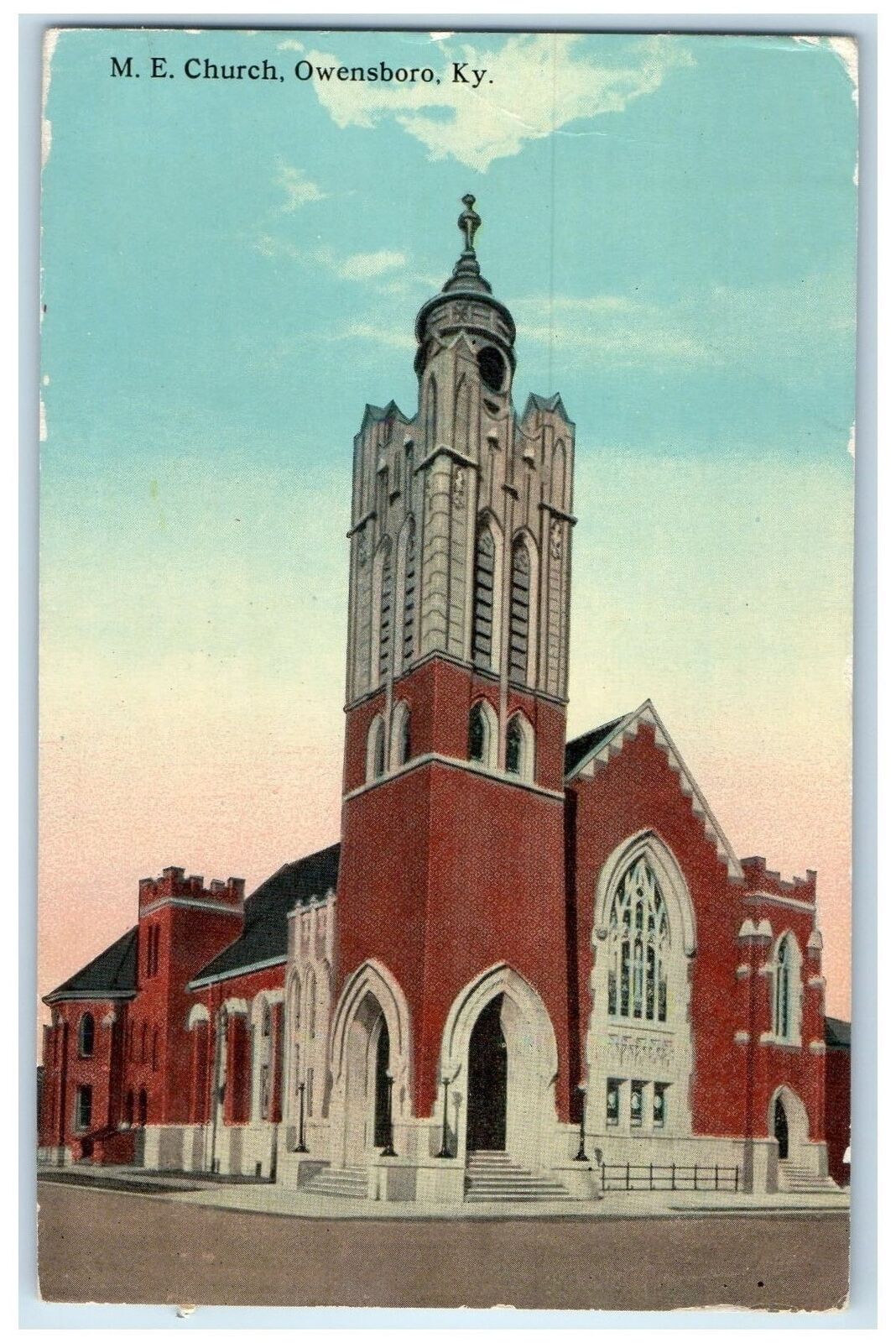 c1910s Methodist Episcopal Church Exterior Roadside Owensboro Kentucky Postcard
