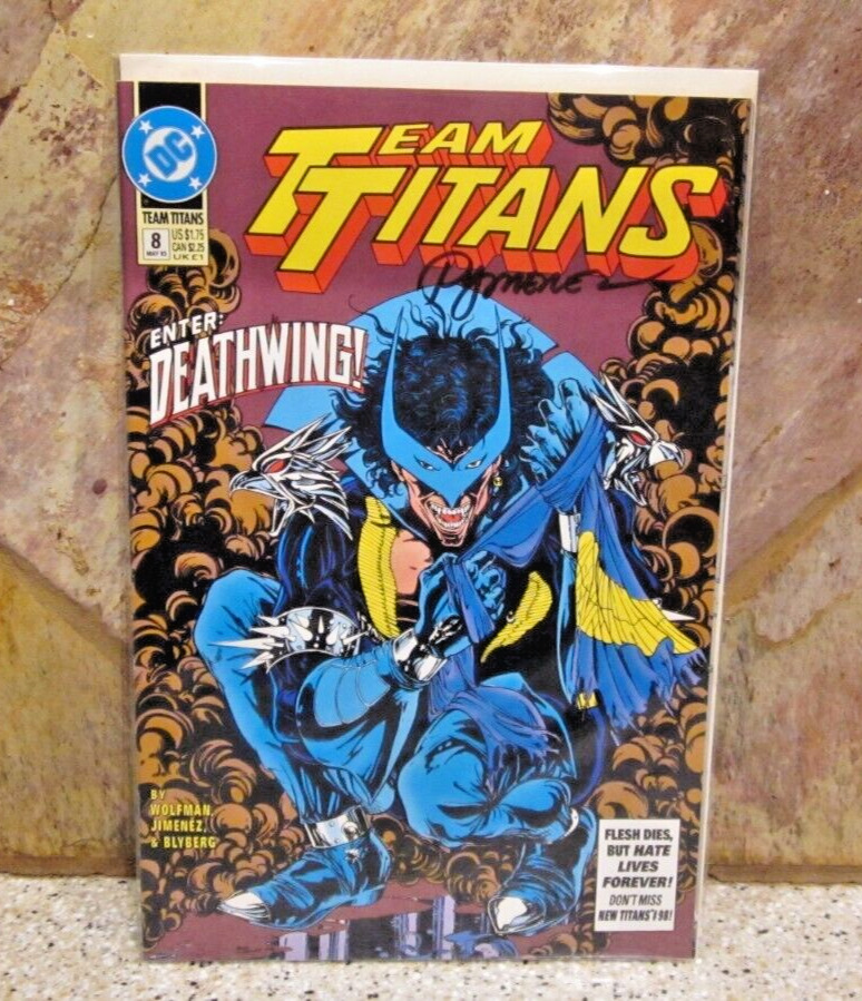DC Team Titans #8 May 93 Enter Deathwing Signed by Phil Jimenez