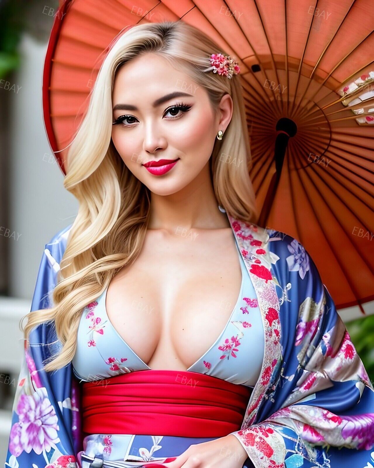 Asian Blonde Girl Model Photo Risque 8x10 Art Print C257