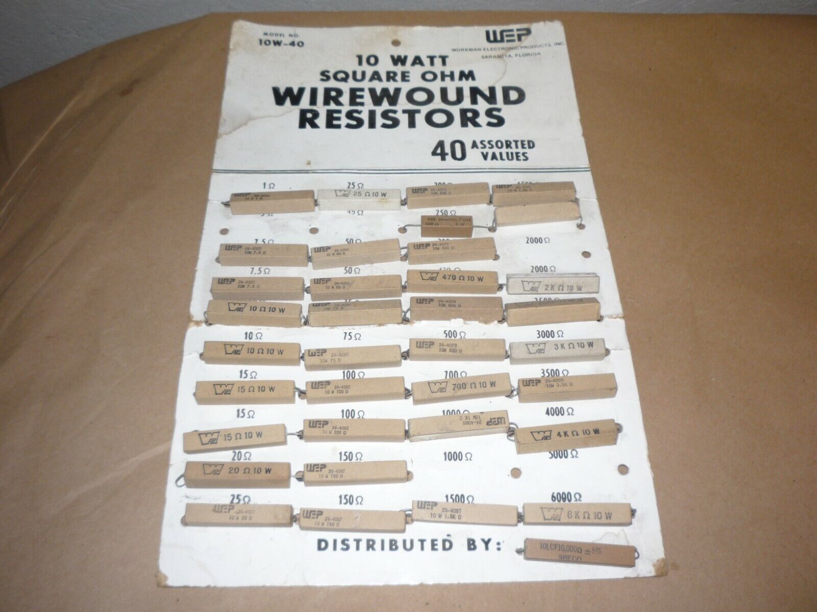 Lot of  35  Wirewound Ceramic Power Resistors 10W NOS WORKMAN DISPLAY assorted 