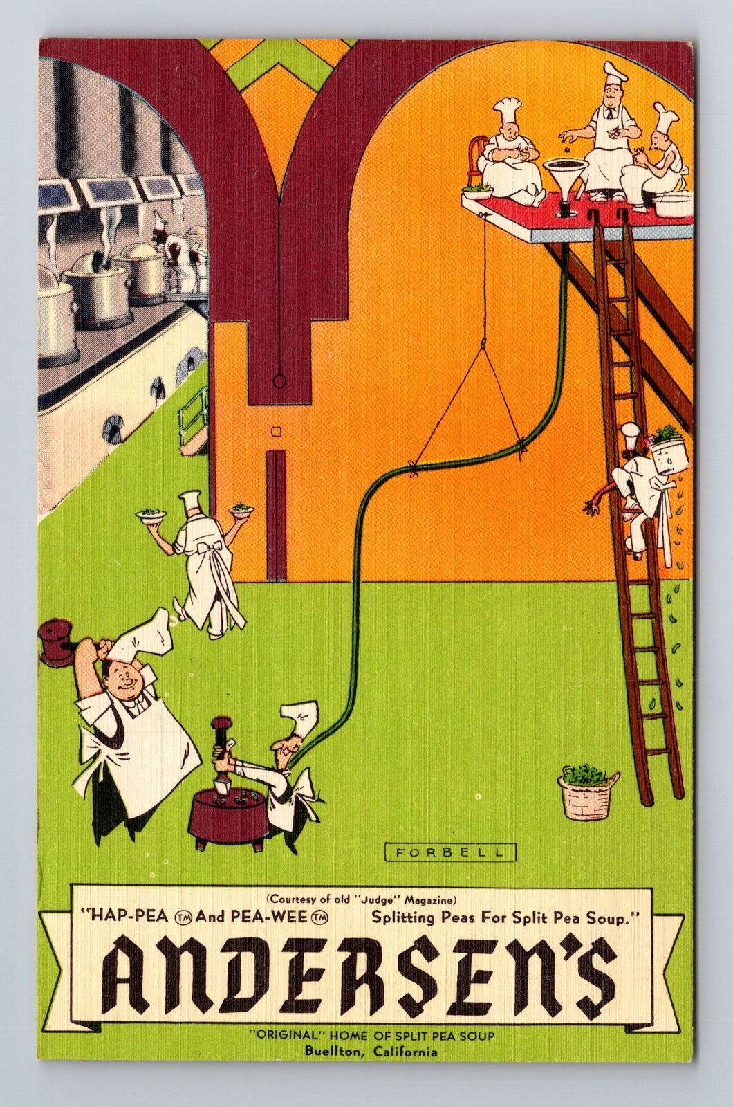 Buellton CA-California, Anderson\'s Valley Inn, Advertising, Vintage Postcard