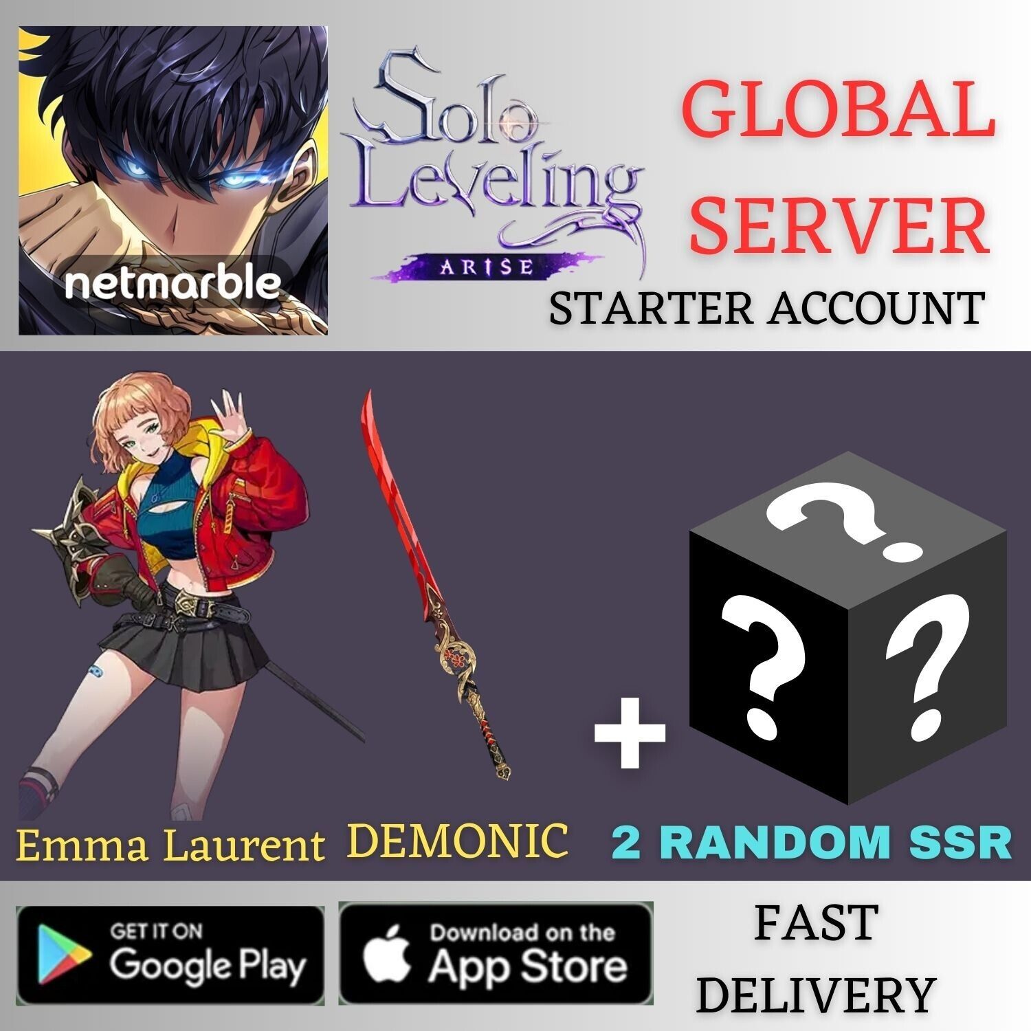 Solo Leveling Arise [Global Server] Emma Laurent + Demonic+ 2random SSR Starter