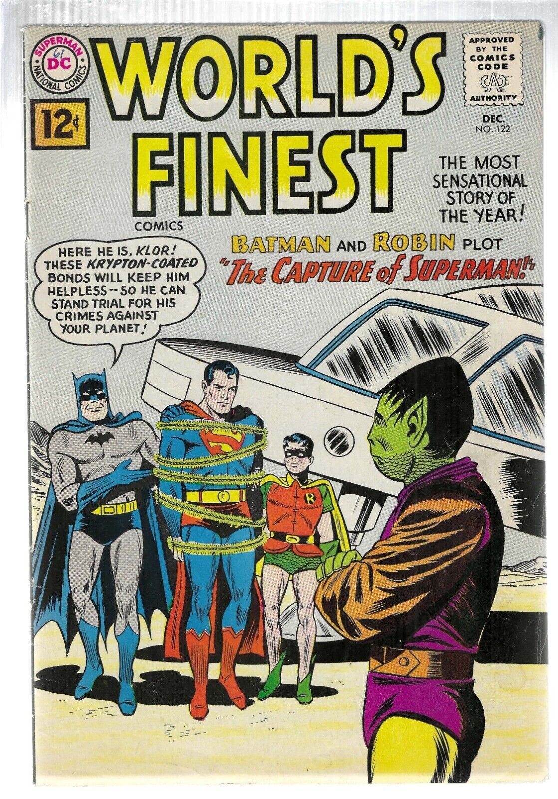 World's Finest Comics #122 DC SILVER Age Batman Superman Green Arrow 1961 VG/FN