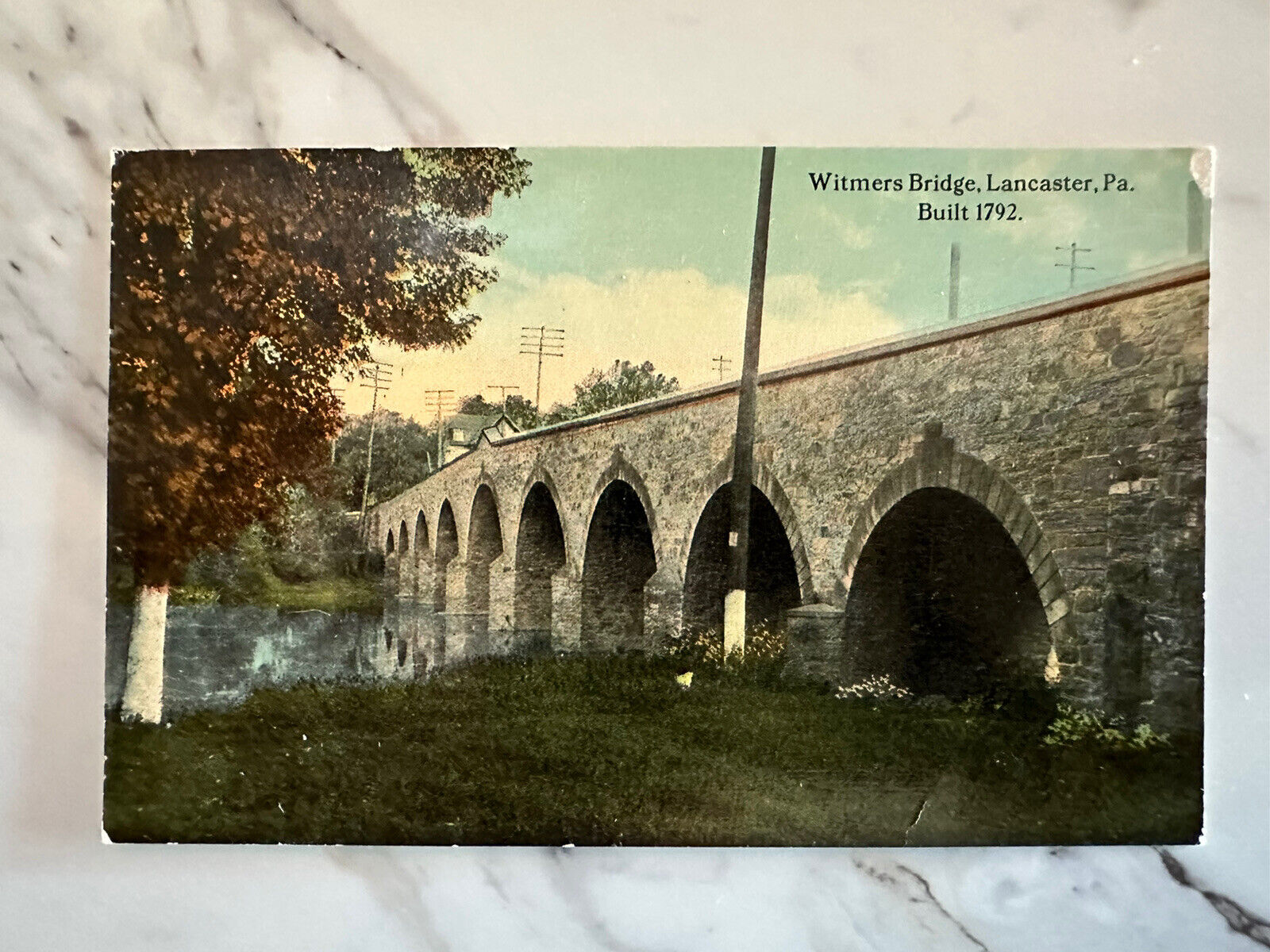 Whitmer’s Bridge Lancaster Pa Vintage Postcard