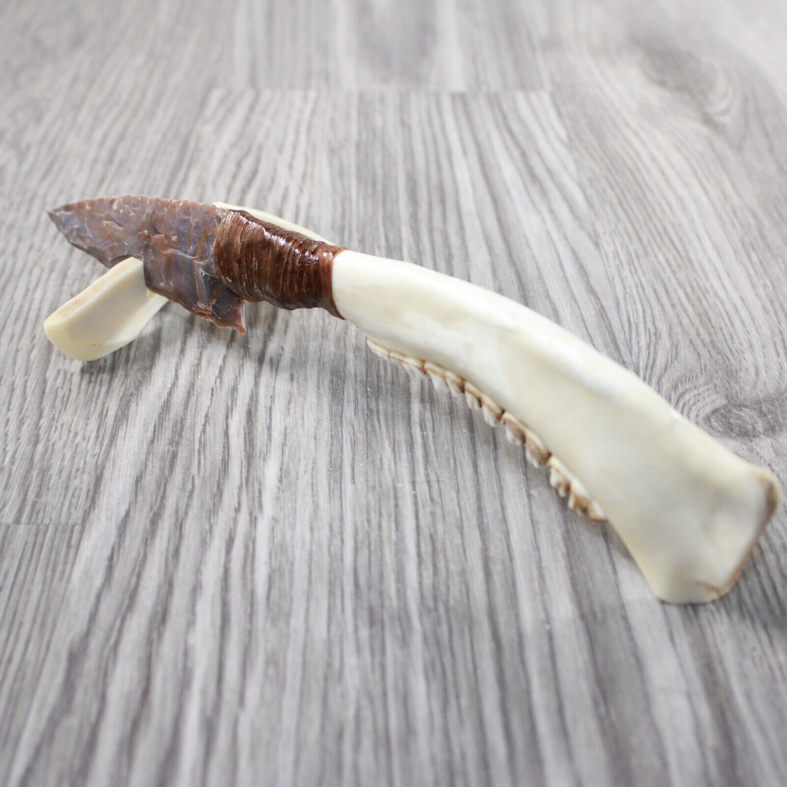 Deer Jaw Handle Stone Blade Ornamental Knife #8646 Mountain Man Knife