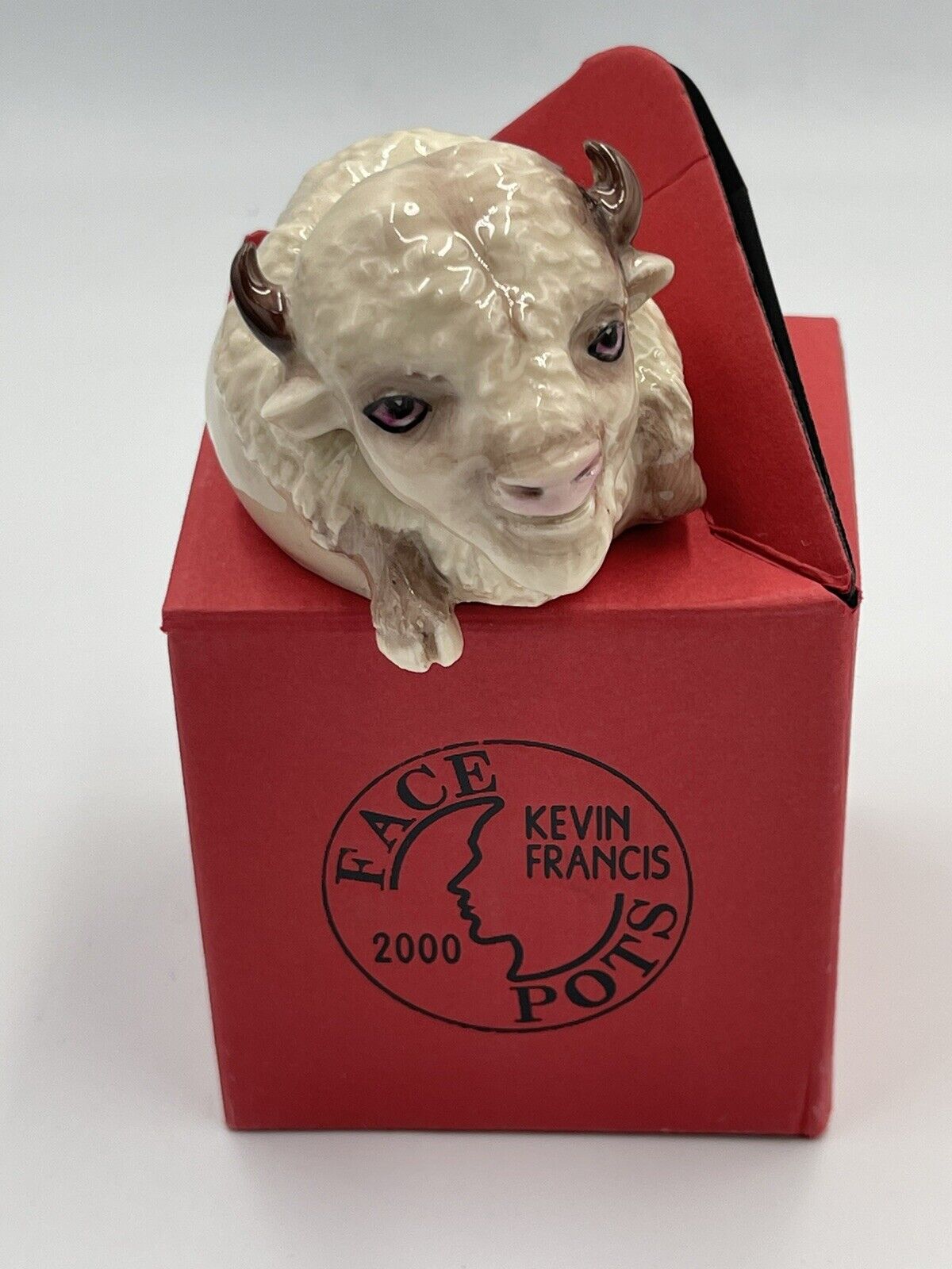 Kevin Francis Face Pot Tantrica the White Buffalo Trinket Box Signed 2002