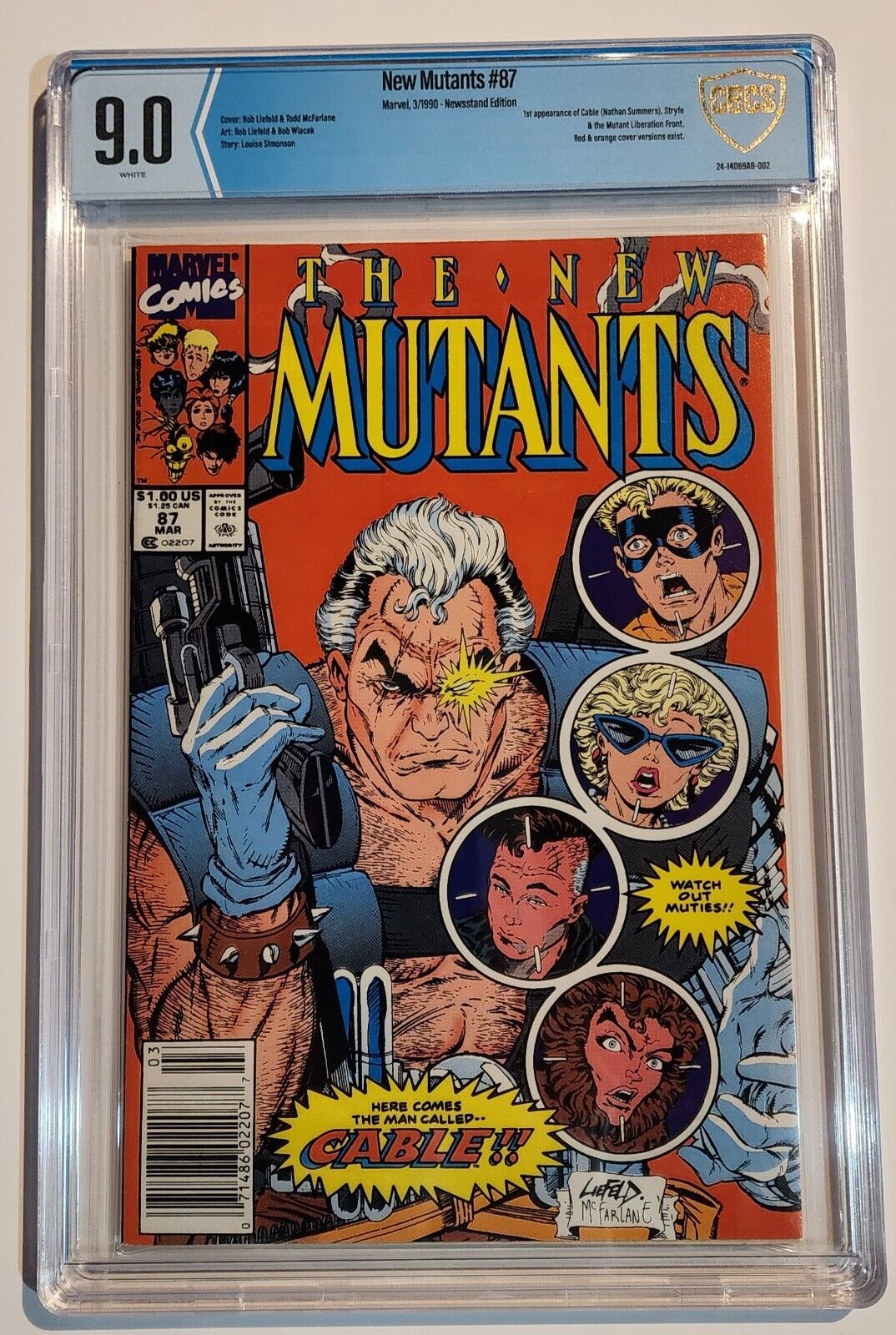 New Mutants #87 Newsstand Liefeld 1st Printing CBCS 9.0 1990 1st app. Cable