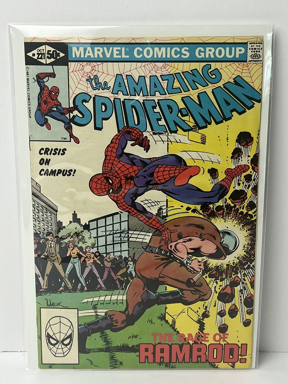 Amazing Spiderman #221 Marvel Comics 1981 Bronze Age Boarded, Color