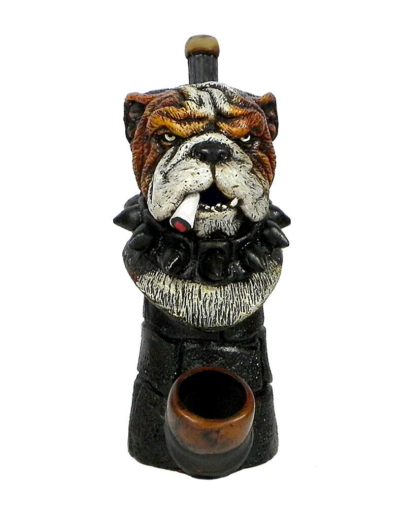 Smoking Bull Dog Head Handmade Tobacco Smoking Hand Pipe English Bulldog Pet