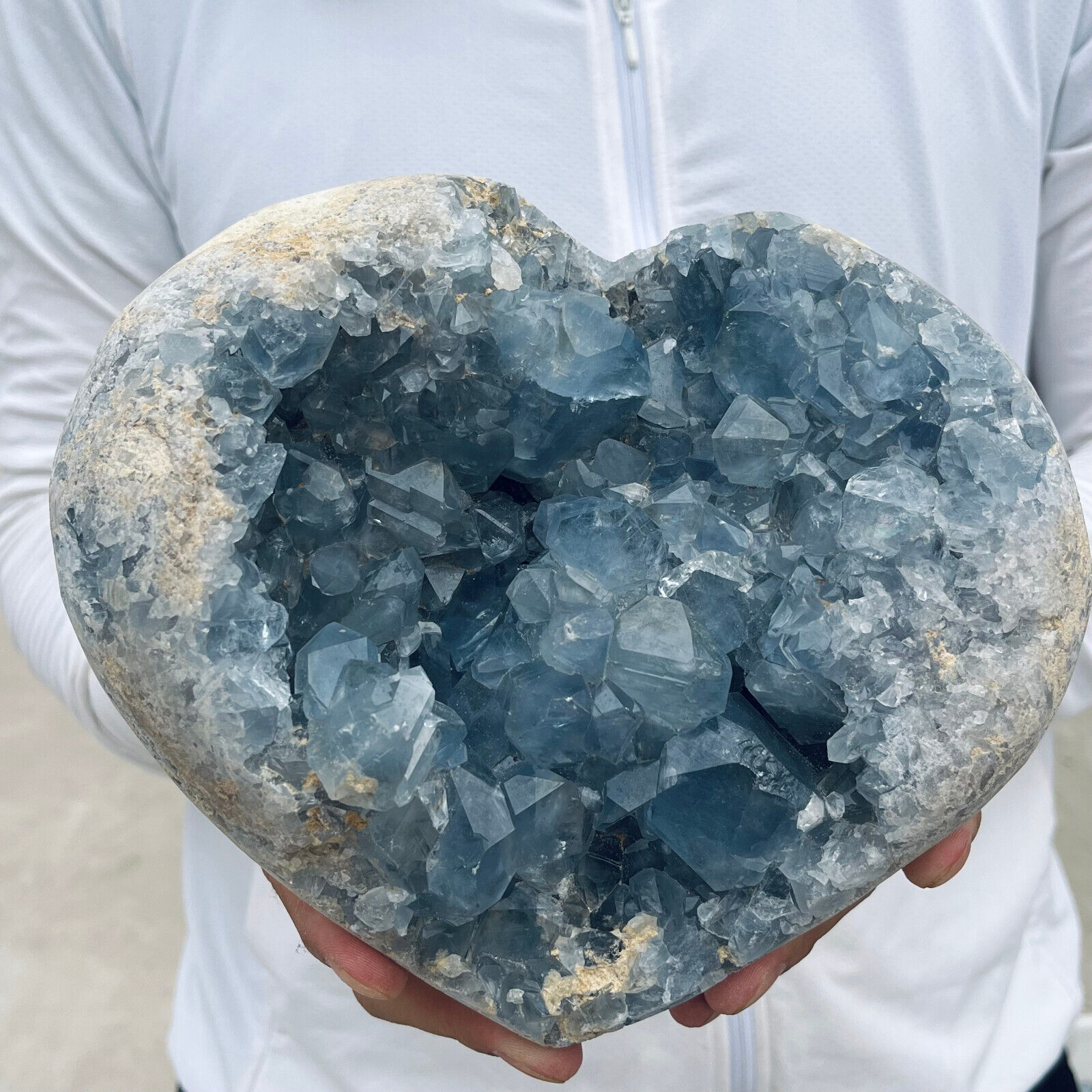 11.8lb Large Natural Blue Celestite Crystal Geode Quartz Cluster Mineral Specime