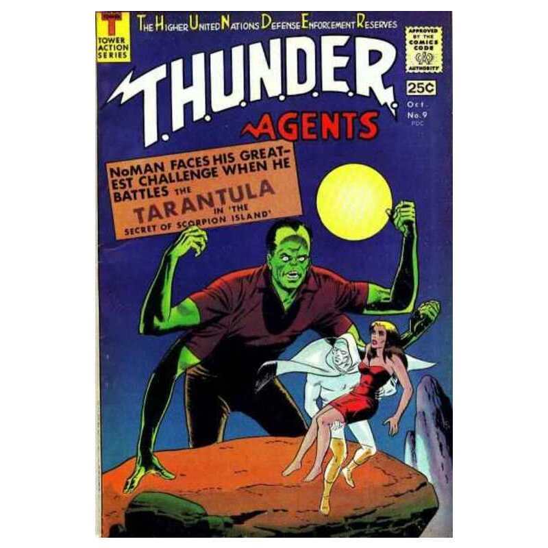 Thunder Agents #9 1965 series Tower comics Fine+ Full description below [f&