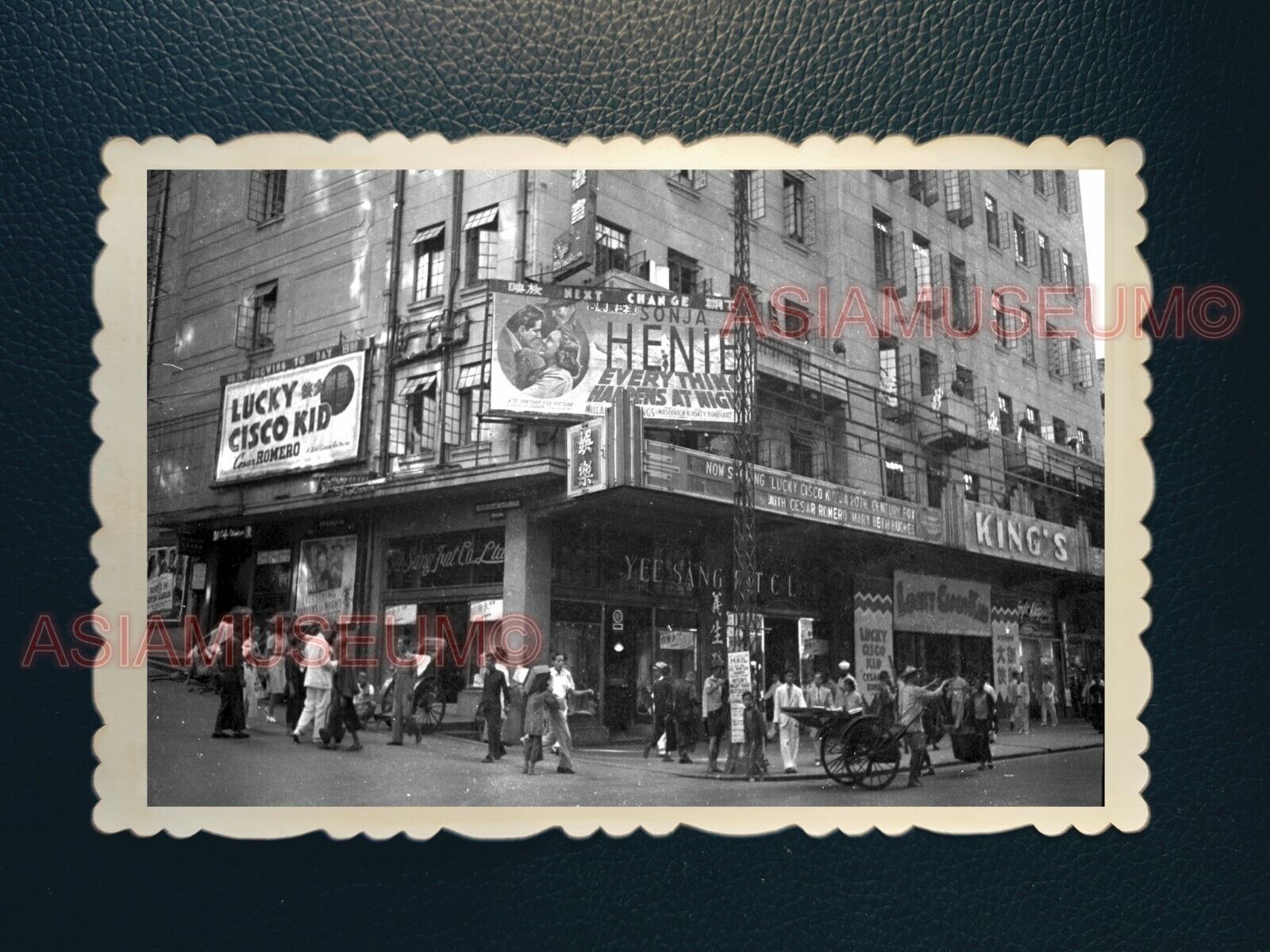 1940's CINEMA KING'S THEATER VICTORIA STREET Scene Vintage Hong Kong Photo #1549