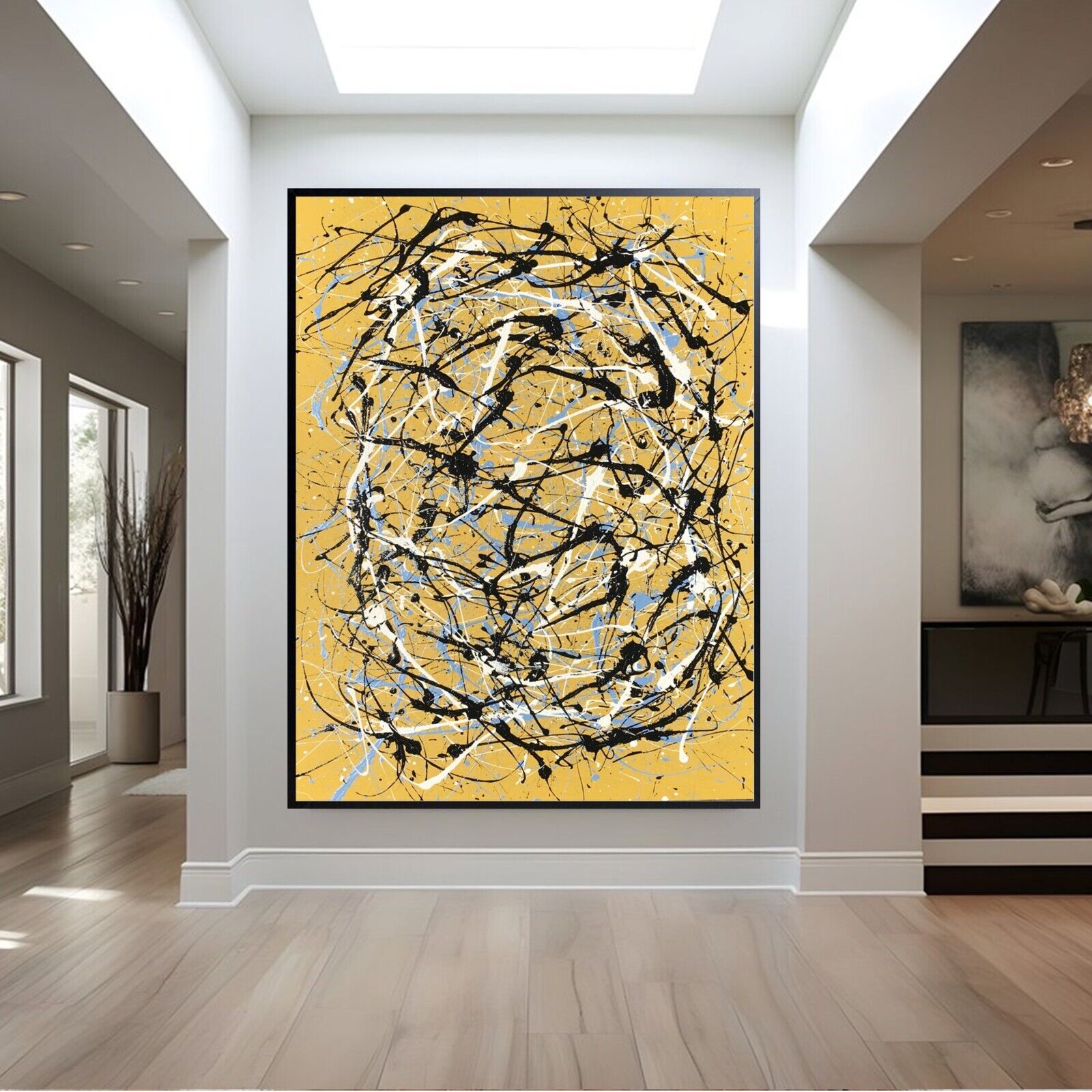 Sale Abstract YELLOW BLUE 60H X 48W HANDMADE & 2 FREE CANVAS GICLEE2,495 Now 995