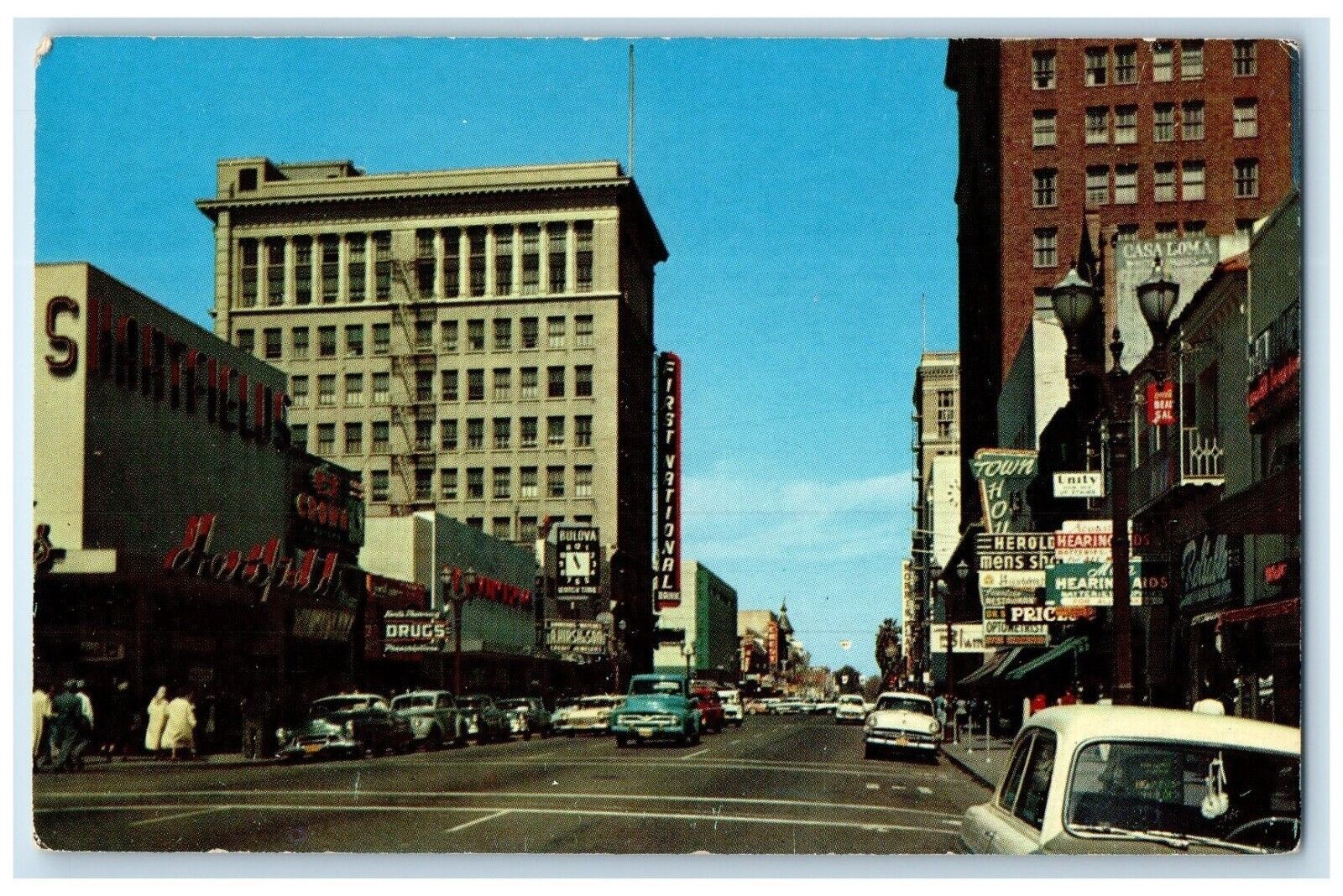 c1960 Looking North First Street Valley Heart's San Jose California CA Postcard