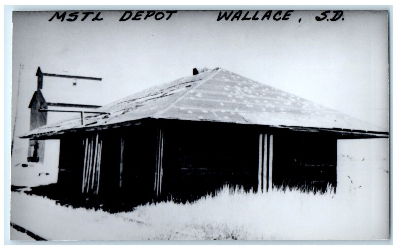 c1960 MSTL Depot Wallace South Dakota SD Train Depot Station RPPC Photo Postcard
