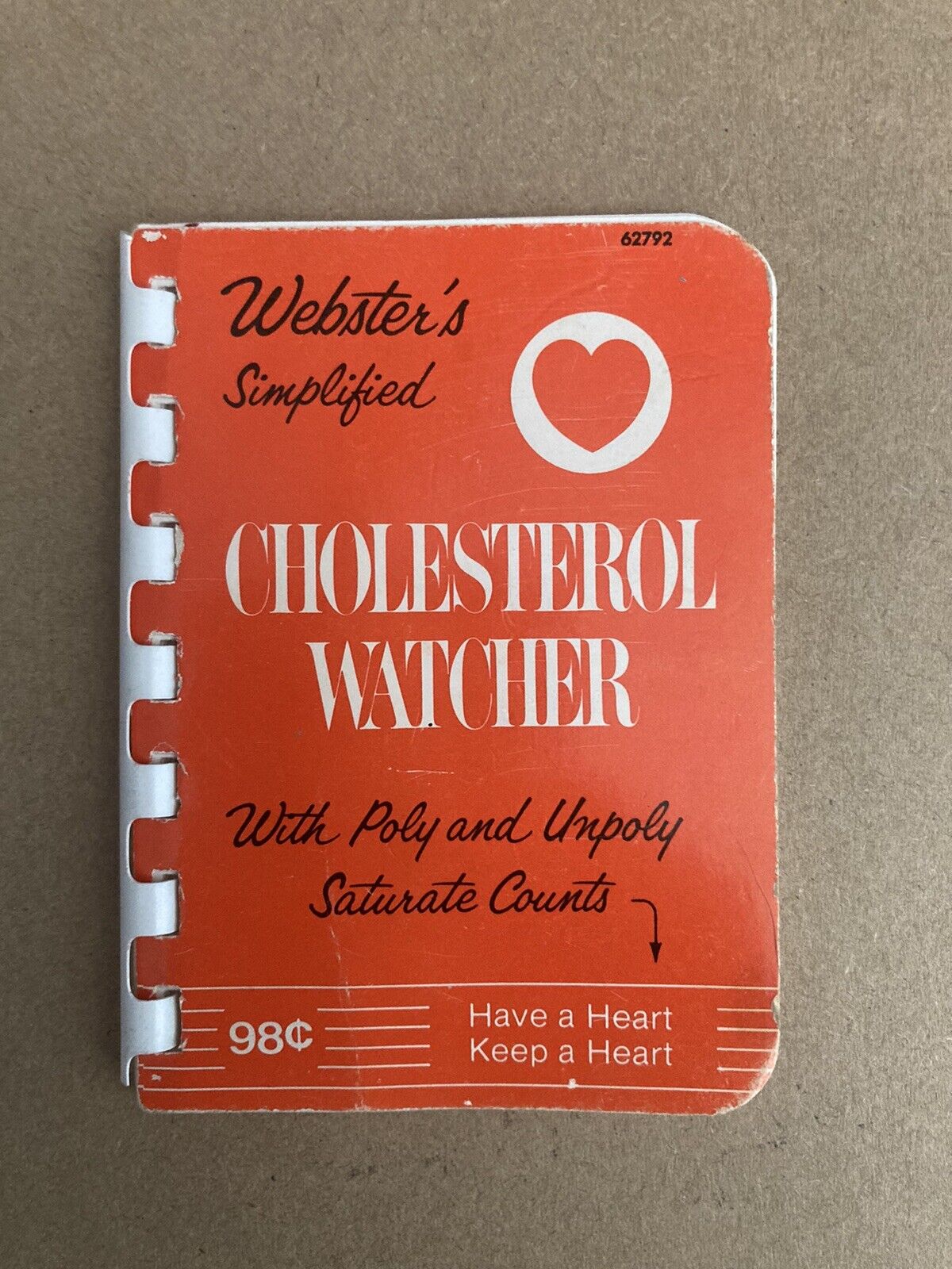 Webster's Simplified CHOLESTEROL WATCHER  Pocket Book  3.25”x4.25” Vintage