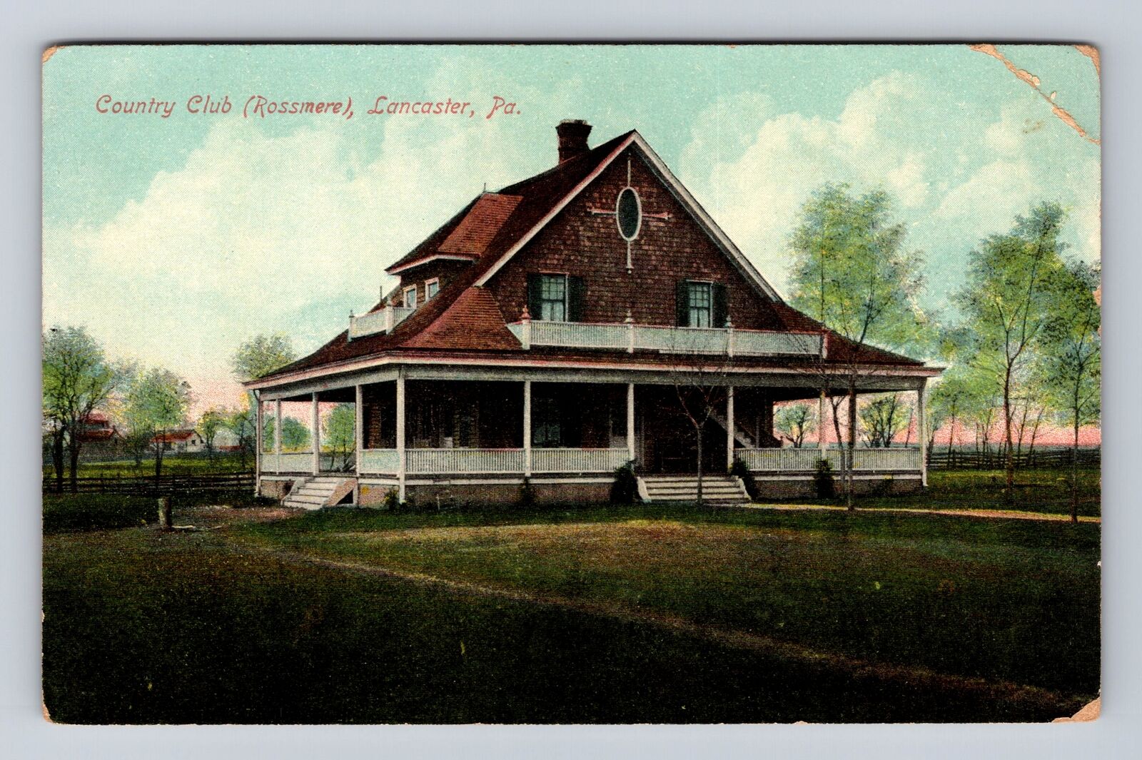 Lancaster PA-Pennsylvania, Country Club, Rossmere, Antique, Vintage Postcard