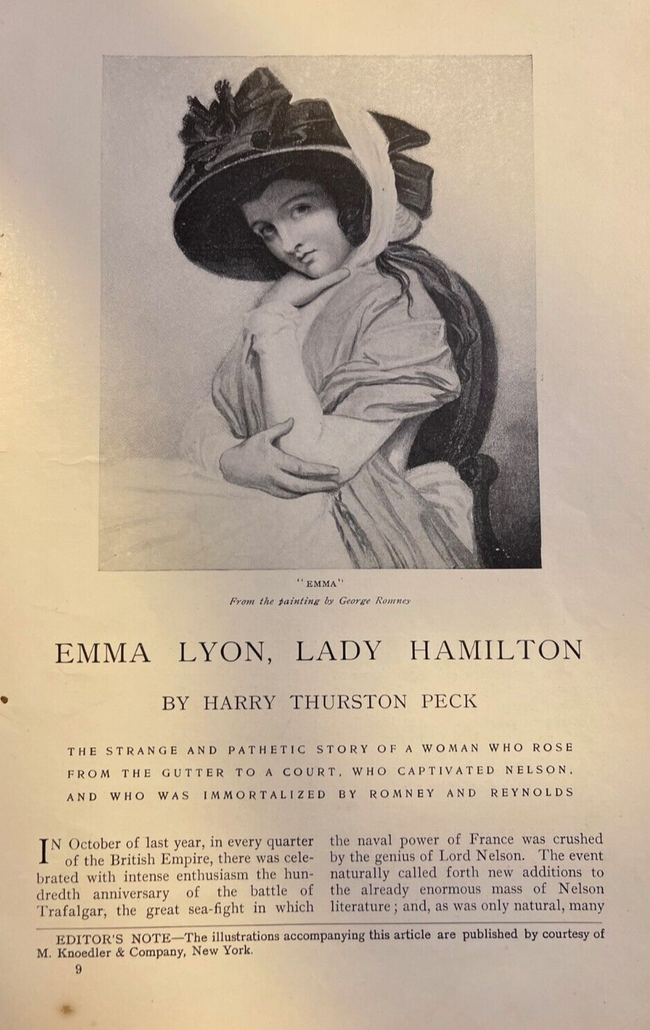 1906 Emma Lyon Lady Hamilton illustrated
