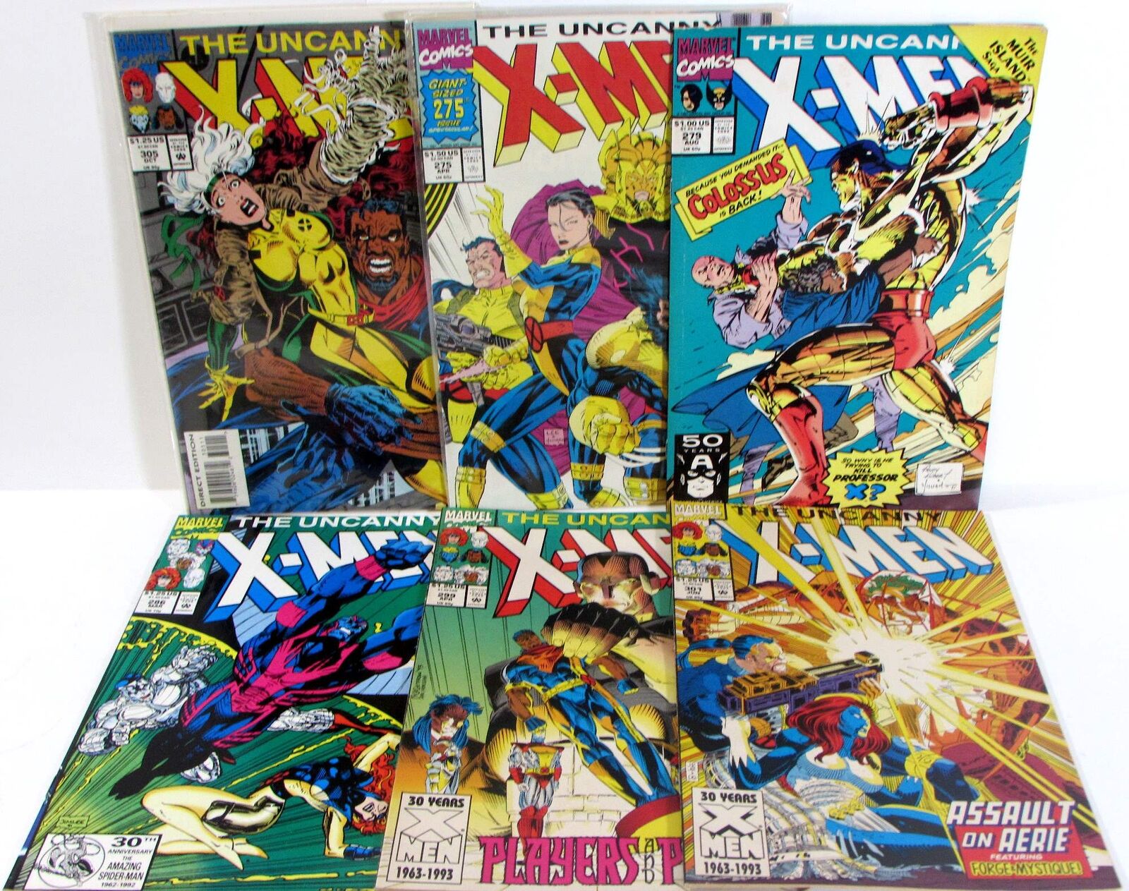 Uncanny X-Men Lot of 6 #305,275,279,286,299,301 Marvel (1993) 1st Print Comics