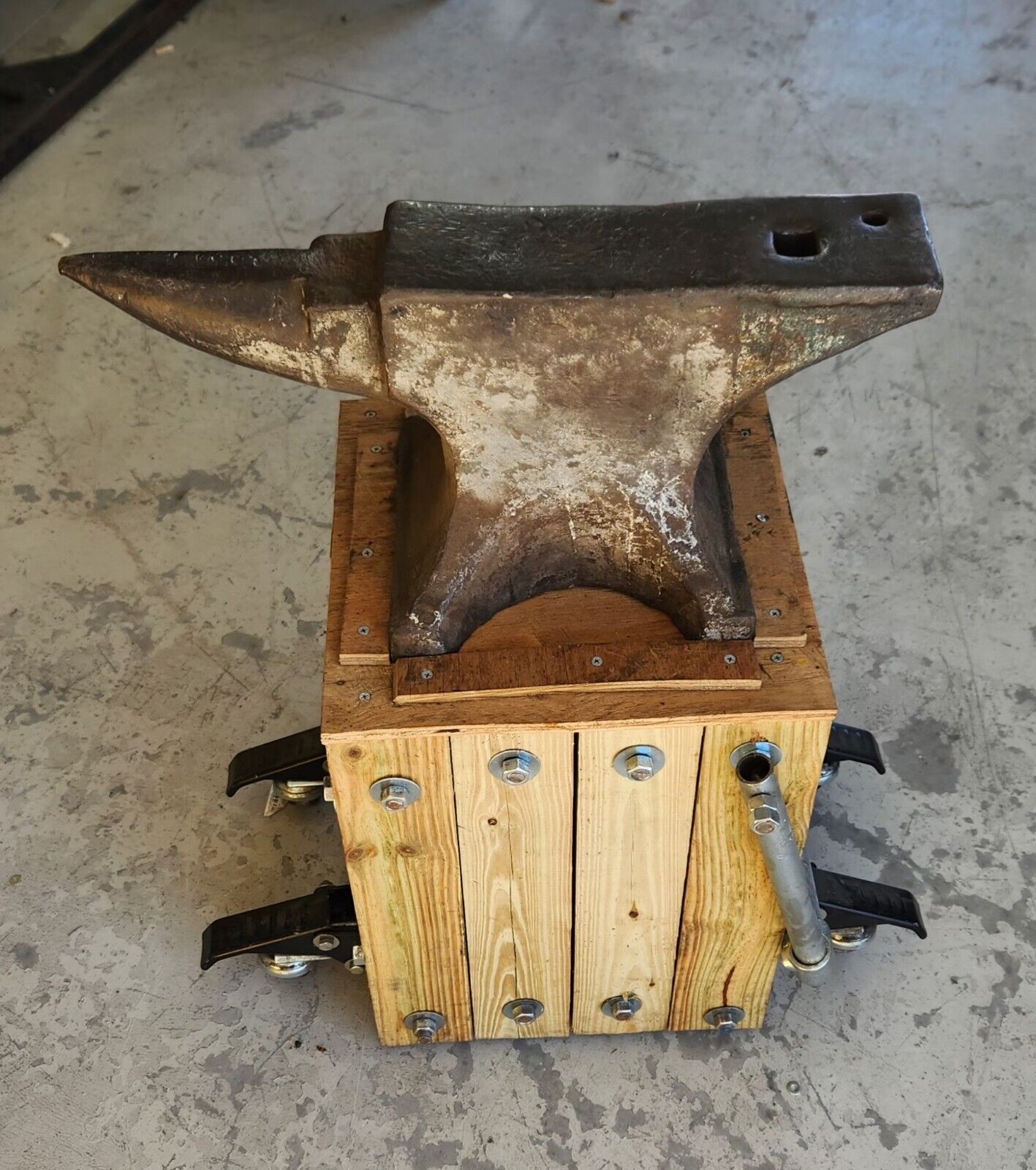 Antique Peter Wright 135lb Blacksmith Anvil with stand.